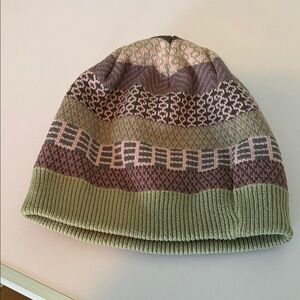 Green and Pink Knit Beanie